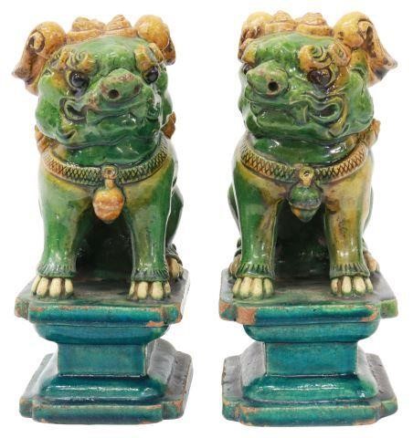(2) CHINESE SANCAI CERAMIC FOO LION