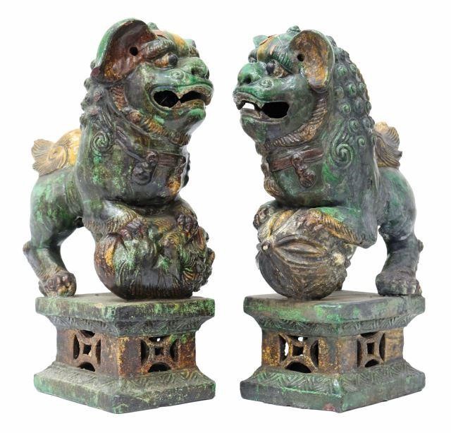 (2) CHINESE SANCAI GLAZED CERAMIC
