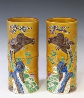 (2) CHINESE SANCAI GLAZED FAUX