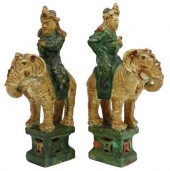 (2) CHINESE SANCAI GLAZED FIGU
