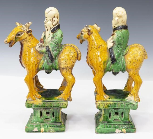 (2) CHINESE SANCAI GLAZED FIGURAL