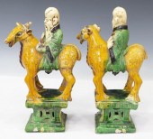 (2) CHINESE SANCAI GLAZED FIGU