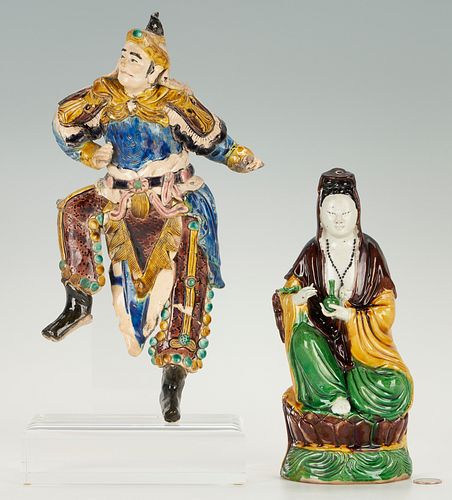 2 CHINESE SANCAI GLAZED POTTERY