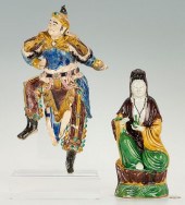 2 CHINESE SANCAI GLAZED POTTER