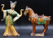 (2) CHINESE SANCAI GLAZED POTT