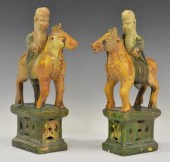 (2) CHINESE SANCAI GLAZED SHOU
