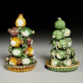 (2) CHINESE SANCAI PORCELAIN A