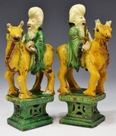 2) CHINESE SANCAI POTTERY LONG