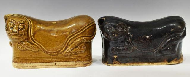 (2) CHINESE SEATED CAT-FORM CERAMIC