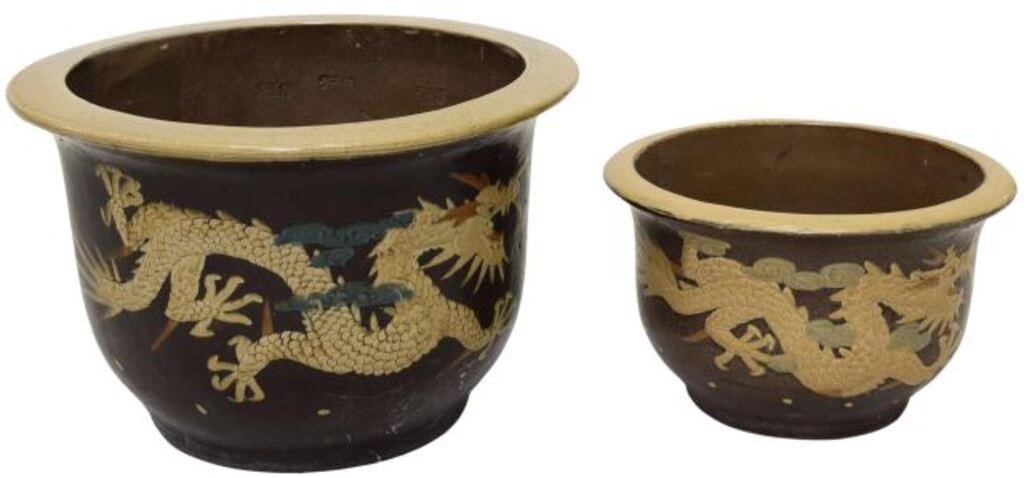 (2) CHINESE STONEWARE GLAZED EGG