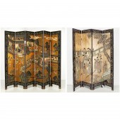 (2) CHINESE STYLE CARVED LACQU