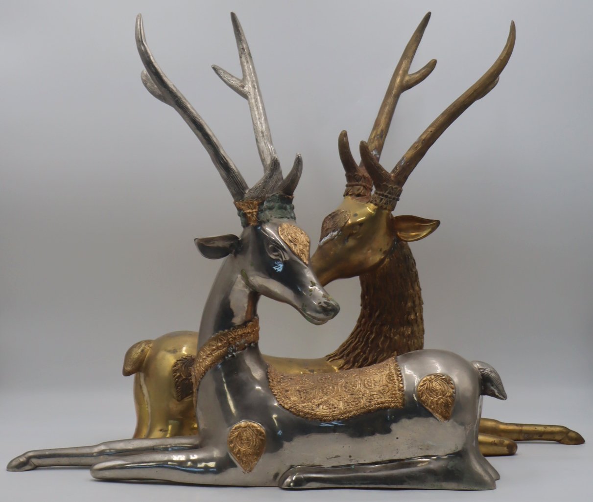 (2) CHINESE STYLE GILT METAL