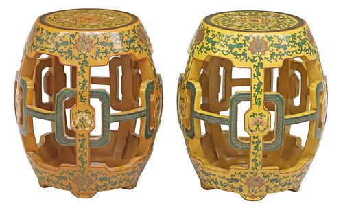 (2) CHINESE TIANQI LACQUER OPENWORK