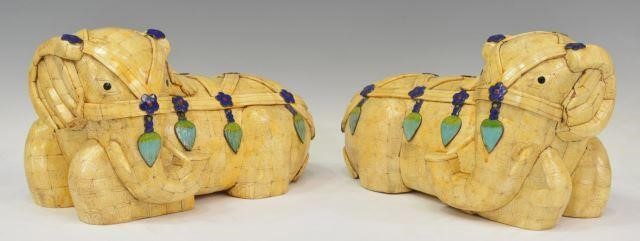 2) CHINESE TILED BONE & ENAMEL