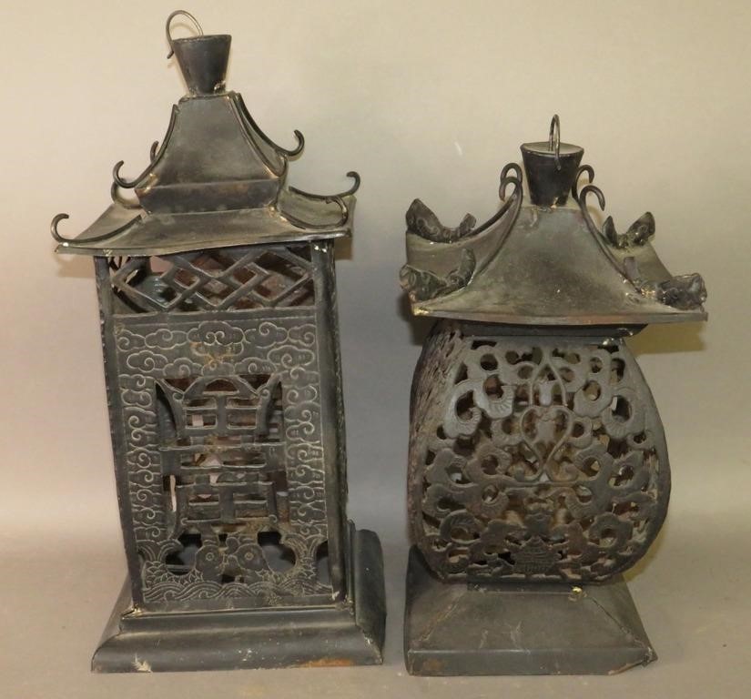 2 CHINESE TIN LANTERNca. 1950-1970;
