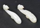 2 CHINESE WHITE JADE CARVED BE