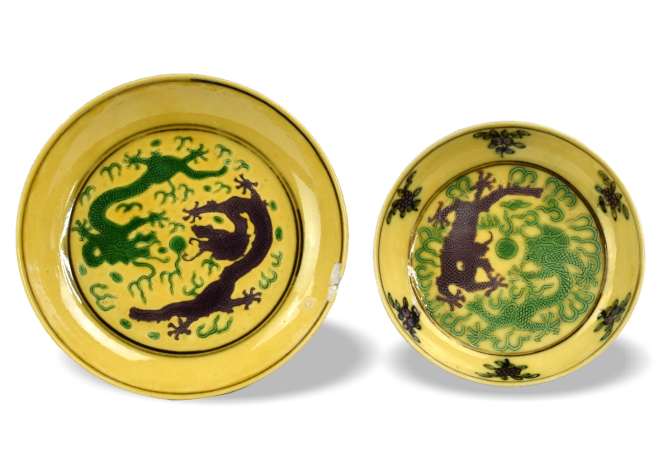 2 CHINESE YELLOW,GEEN & AUBERGIN