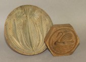 2 CHIP CARVED WOODEN BUTTER PR