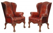 (2) CHIPPENDALE STYLE OXBLOOD