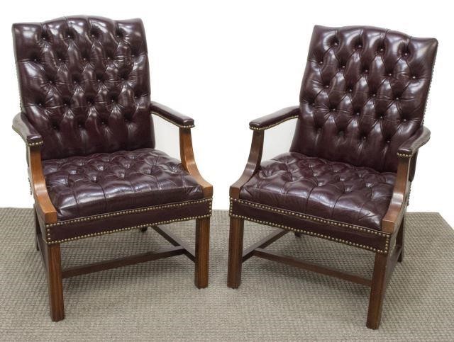 (2) CHIPPENDALE STYLE TUFTED