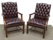(2) CHIPPENDALE STYLE TUFTED O