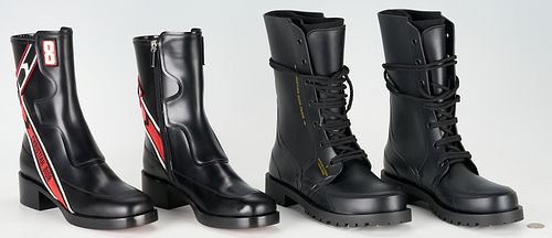 2 CHRISTIAN DIOR LEATHER BOOTS,