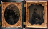 2 CIVIL WAR 1/4 PLATE TINTYPES