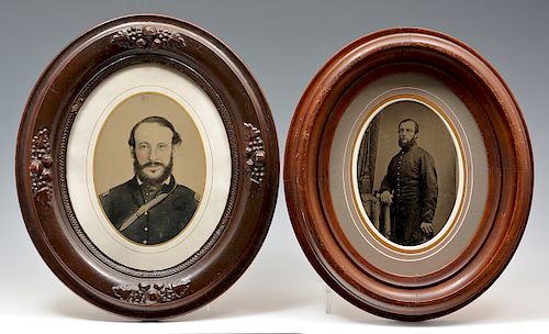 2 CIVIL WAR WHOLE PLATE TINTYPES,