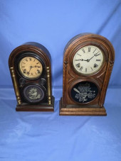 2 CLOCKS, MANTEL, FIGURAL EIGH