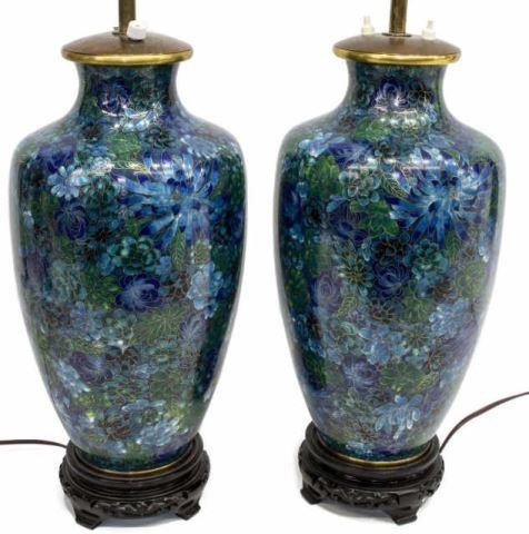 (2) CLOISONNE ENAMEL BALUSTER