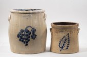 (2) COBALT DECORATED CROCKS -