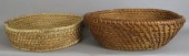 2 COILED RYE STRAW BASKETSca.