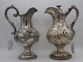(2) COIN SILVER HANDLED PITCHE