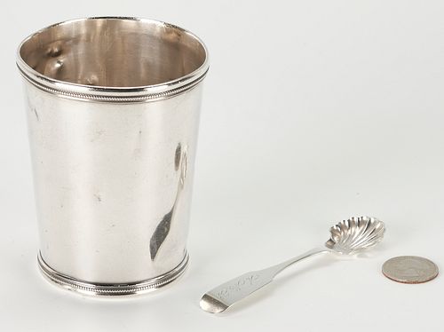 2 COIN SILVER ITEMS, KY CUP &
