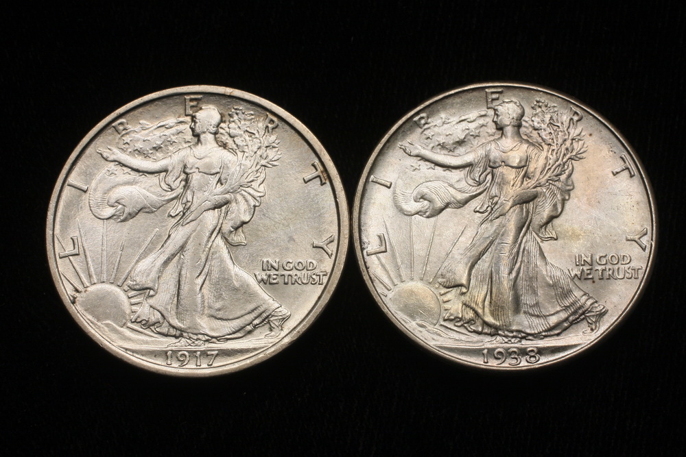 (2) COINS - (1) 1917S Walking
