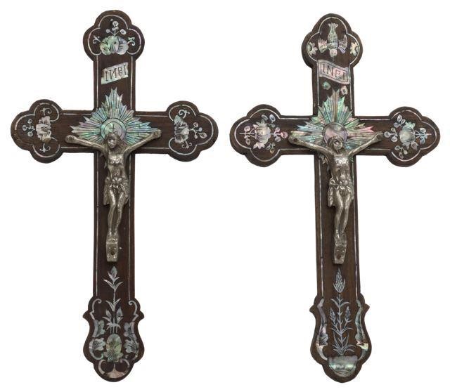 (2) COLONIAL STYLE MOP-INLAID