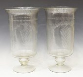 (2) COLORLESS ETCHED GLASS HUR