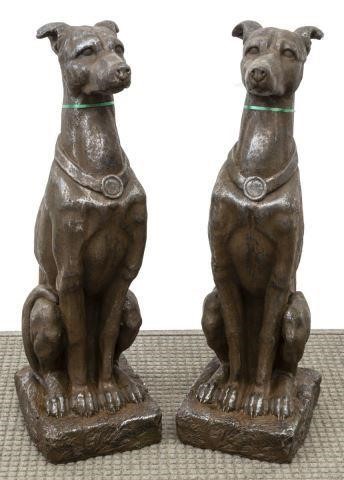 (2) COMPOSITE SEATED GREYHOUND
