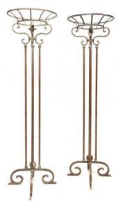 (2) CONTEMPORARY IRON TORCHIER