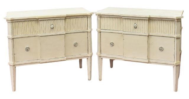(2) CONTEMPORARY WHITE PAINTED