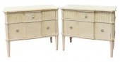 (2) CONTEMPORARY WHITE PAINTED