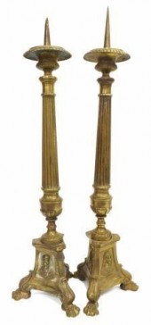 (2) CONTINENTAL BRASS ALTAR CA