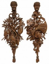 (2) CONTINENTAL CARVED ARCHITE