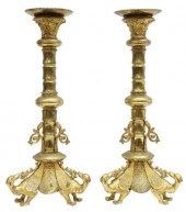 (2) CONTINENTAL GILT BRONZE AL