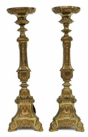 (2) CONTINENTAL GILT METAL ALTAR