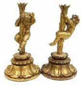 (2) CONTINENTAL GILTWOOD PUTTI