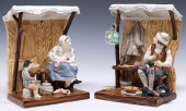 (2) CONTINENTAL GLAZED FIGURAL