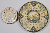 2 CONTINENTAL MAJOLICA CHARGER