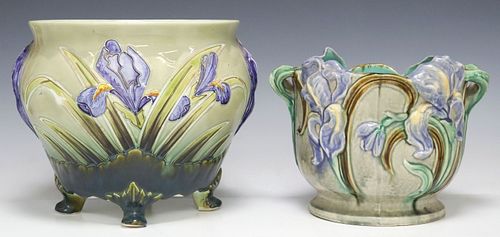 (2) CONTINENTAL MAJOLICA GLAZED