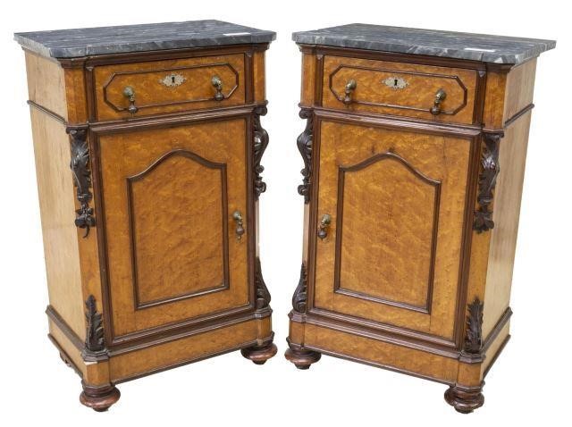 (2) CONTINENTAL MARBLE-TOP BIRDSEYE